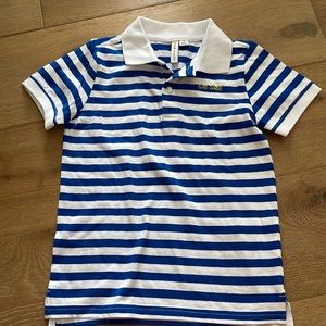 Janie and Jack Boys Blue and White Striped Polo size 6